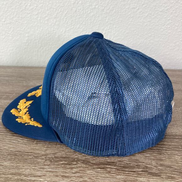 Vintage Blue Captain Snapback Hat Unisex Adjustable Nautical 80s Style - Picture 10 of 12